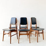Set of 6 Danish Teak High Back Dining Chairs
