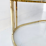 Amoeba Shaped Brass and Glass Coffee Table