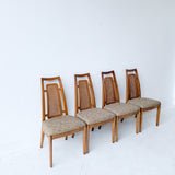 Set of 4 Cane Back Dining Chairs w/ New Upholstery