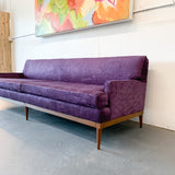 Mid Century Modern Sofa with New Purple Chenille Upholstery