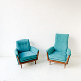 Pair of Mid Century Modern Lounge Chairs with New Upholstery