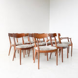 Set of 10 Drexel Dining Chairs with New Upholstery