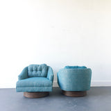 Pair of Mid Century Modern Club Chairs with New Upholstery
