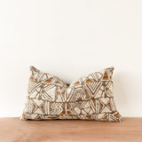 Geometric Lumbar Pillow - Tan/White