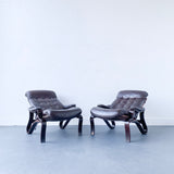 Pair of Mid Century Modern Westnofa Recliners with Original Leather