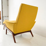 Mid Century Modern Lounge Chair and Ottoman with New Upholstery