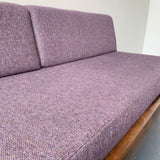 Mid Century Modern Sofa with Purple Upholstery