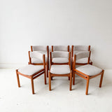 Set of 6 Danish Teak Dining Chairs with New Upholstery by GM Mobler