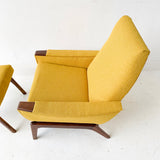 Mid Century Modern Lounge Chair and Ottoman with New Upholstery
