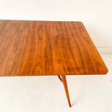 Mid Century Modern Walnut Dining Table with 3 Leaves