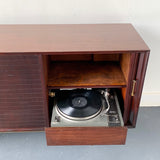 Mid Century Modern Audiophile Media Cabinet with Tambour Doors