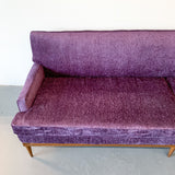 Mid Century Modern Sofa with New Purple Chenille Upholstery