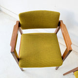 Pair of Mid Century Modern Gunlocke Occasional Chairs with New Green Upholstery