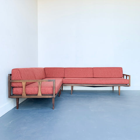 Mid Century Modern Sectional with New Upholstery