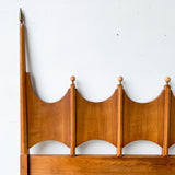 Mid Century Modern Sculpted Walnut Headboard - King Size