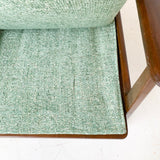 Mid Century Modern Sofa with New Green Tweed Upholstery