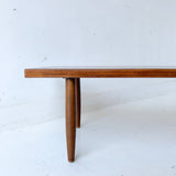 Mid Century Modern Walnut Coffee Table on Tapered Legs