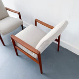 Pair of Mid Century Modern Danish Teak Lounge Chairs