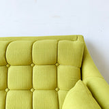 Mid Century Modern Sofa and Lounge Chair with New Chartreuse Upholstery