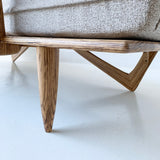Limited Edition Zebra Wood Platform Sofa with Boomerang Legs