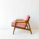 Lounge Chair with New Pink Upholstery