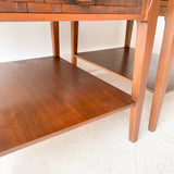 Pair of End Tables with Travertine Tops