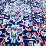 Blue Floral Hand Woven Rug