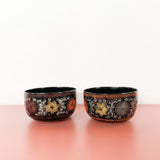 Set of 2 Black Lacquered Bowls