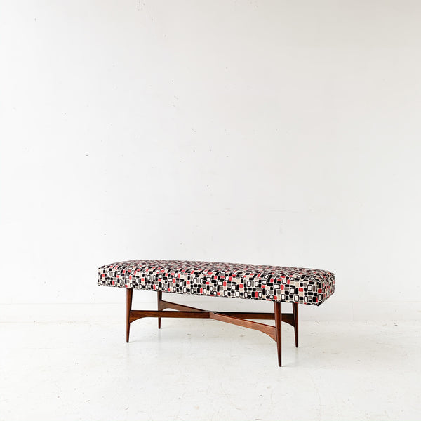 Mid Mod Bench Mid Century Modern Bench with New Upholstery – Atomic Furnishing & Design