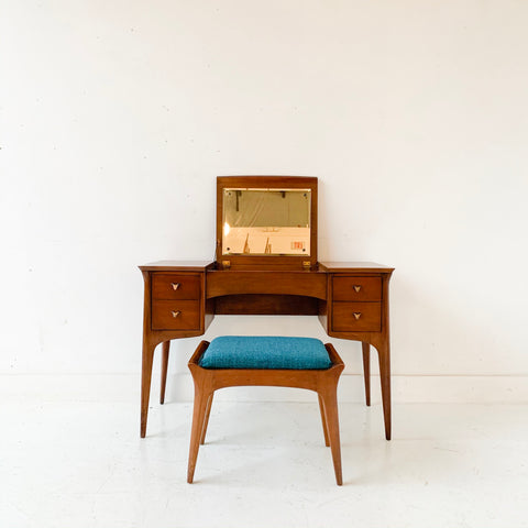 mid century modern dresser vanity Martin Svensson Home Mid-Century Modern White/Gray/Black Vanity/Desk w/Mirror