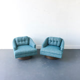 Pair of Mid Century Modern Club Chairs with New Upholstery