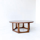 Mid Century Modern Round Walnut Coffee Table