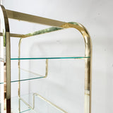 Vintage Glass and Brass Etagere