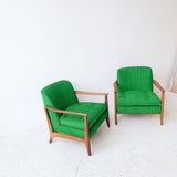 Pair of Drexel Lounge Chairs with New Upholstery