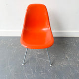 Mid Century Modern Herman Miller Orange Shell Chair #2