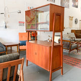 Mid Century Modern Teak Room Divider/Bookshelf with Tambour doors