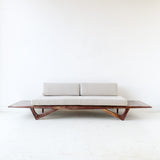 Black Walnut Platform Sofa with Floating End Tables by atomic