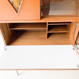 Mid Century Modern Curio Cabinet/Bar with Sliding Doors