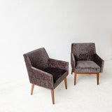 Pair of Charcoal Lounge Chairs