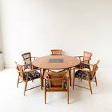 Mid Century Modern Gaming Table with 6 Chairs - Copenhagen by Morganton