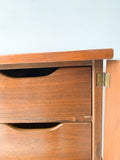 Mid Century Modern Sculpted Front Highboy Dresser