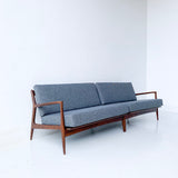 Mid Century Modern Kofod Larsen 2 Part Sofa with with New Upholstery - End Table Included