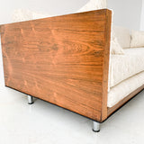 Mid Century Rosewood Case Sofa with New Upholstery