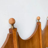 Mid Century Modern Sculpted Walnut Headboard - King Size