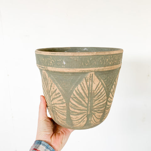 Planter with Leaf Pattern