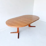 Oluf Th. Larsen Danish Teak Round Dining Table with 2 Leaves