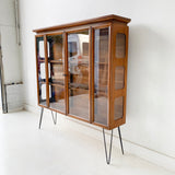 Mid Century Modern Sculpted Glass Curio Cabinet