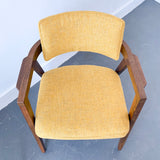 Pair of Gunlocke Chairs with New Mustard Tweed Upholstery