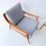 Pair of Mid Century Modern Tell City Lounge Chairs with New Upholstery