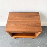 Mid Century Modern Nightstand with Hammered Drawer Pull